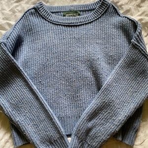 American Eagle Blue Half-Cropped Sweater